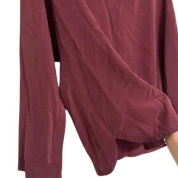 Sandro maroon V-neck long sleeve top size 3 - Picture 4 of 6